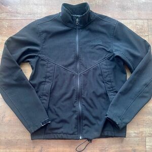 The North Face Soft Shell Wind Jacket Coat Black Fleece Lined Size Small